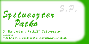 szilveszter patko business card